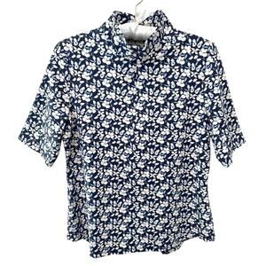 TOMMY BAHAMA | IslandZone Aubrey Navy Blue Floral Short Sleeve Top | Medium